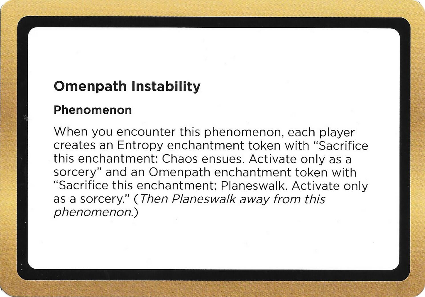Image for Omenpath Instability (Black Lotus Unknown Planechase) [Oversize Cards] - Magic: The Gathering