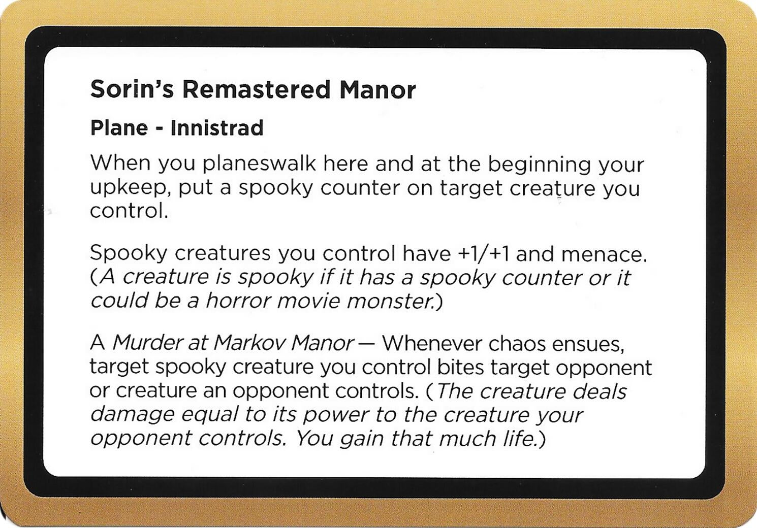 Image for Sorin's Remastered Manor (Black Lotus Unknown Planechase) [Oversize Cards] - Magic: The Gathering