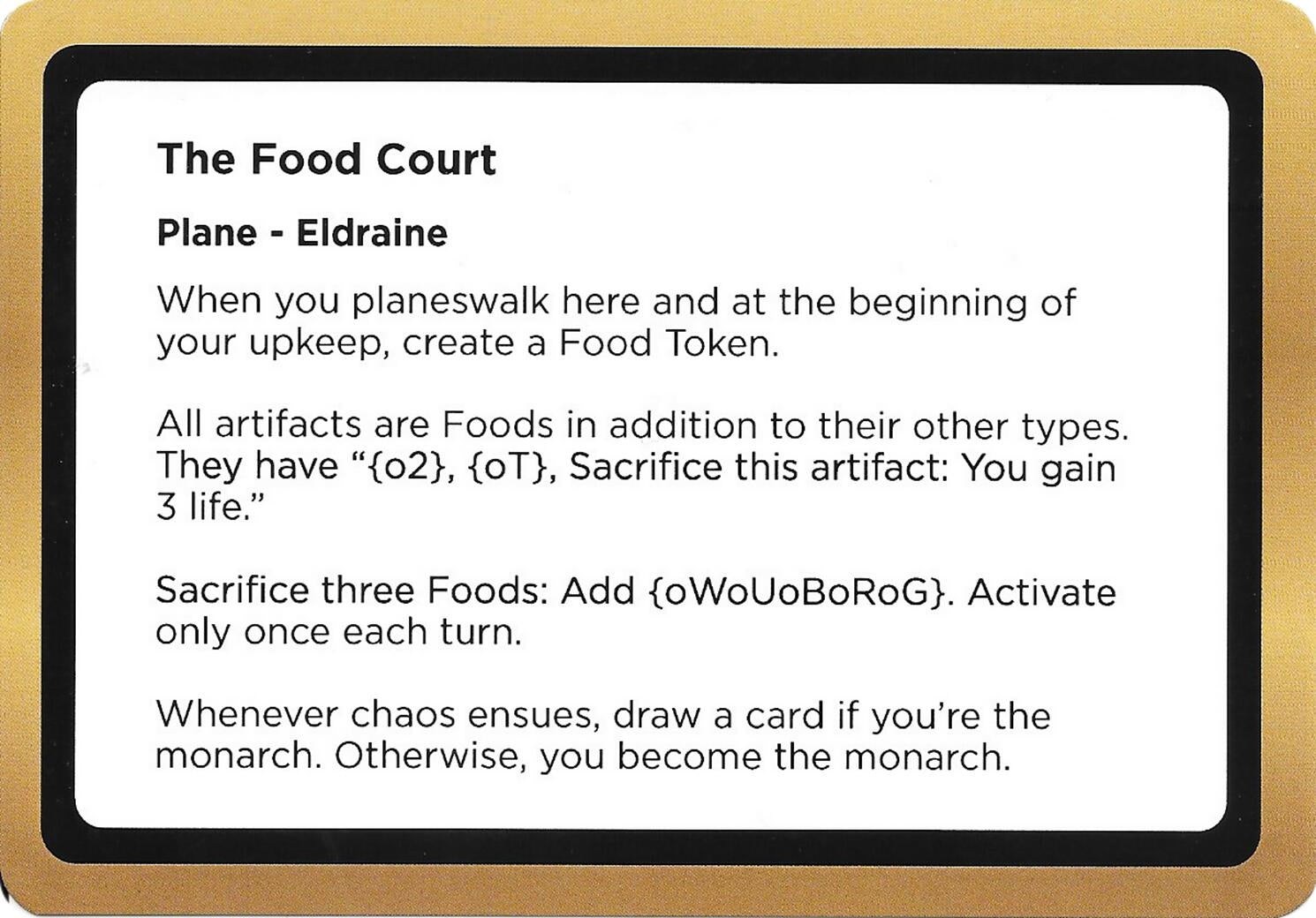 Image for The Food Court (Black Lotus Unknown Planechase) [Oversize Cards] - Magic: The Gathering