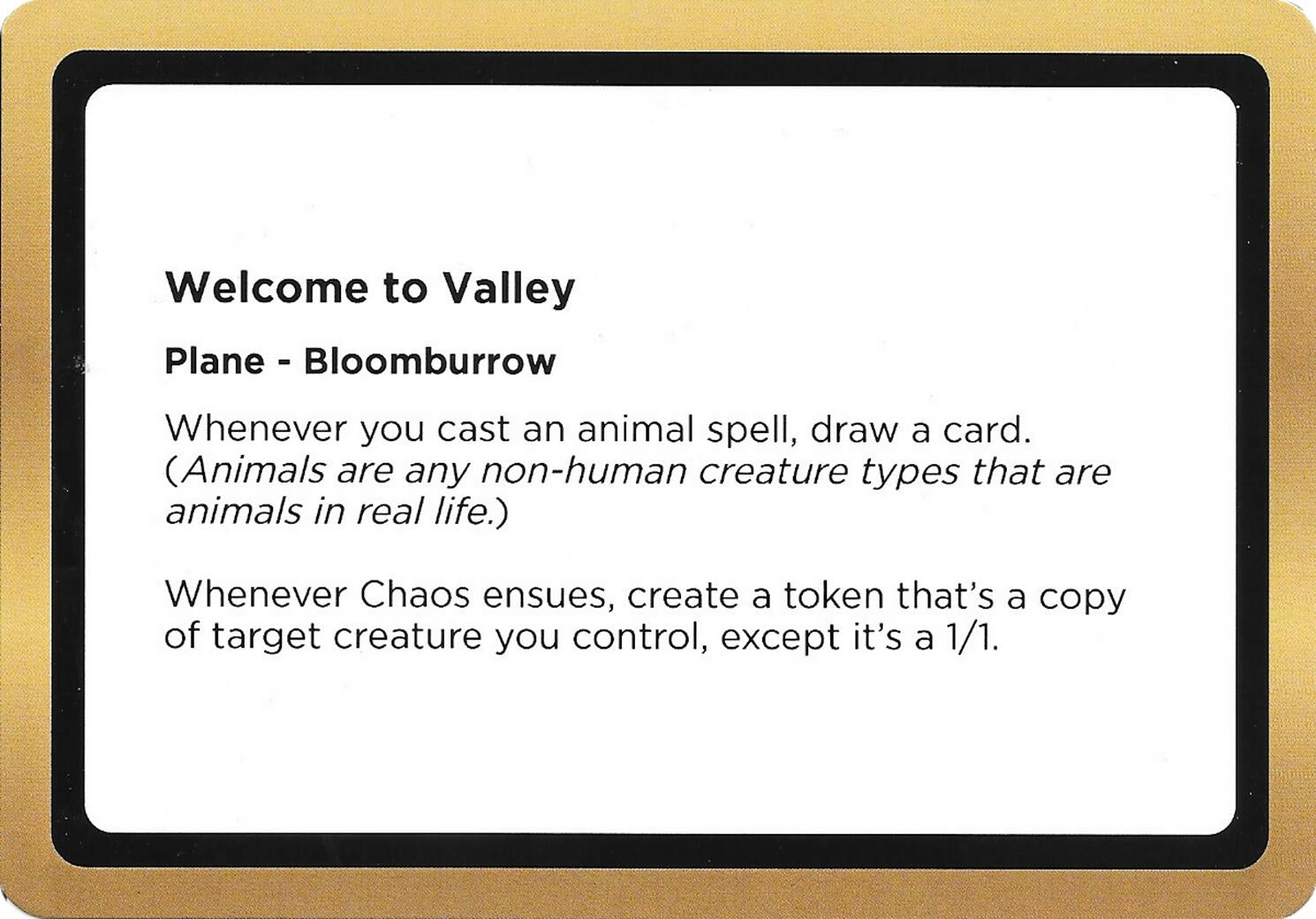 Image for Welcome to Valley (Black Lotus Unknown Planechase) [Oversize Cards] - Magic: The Gathering