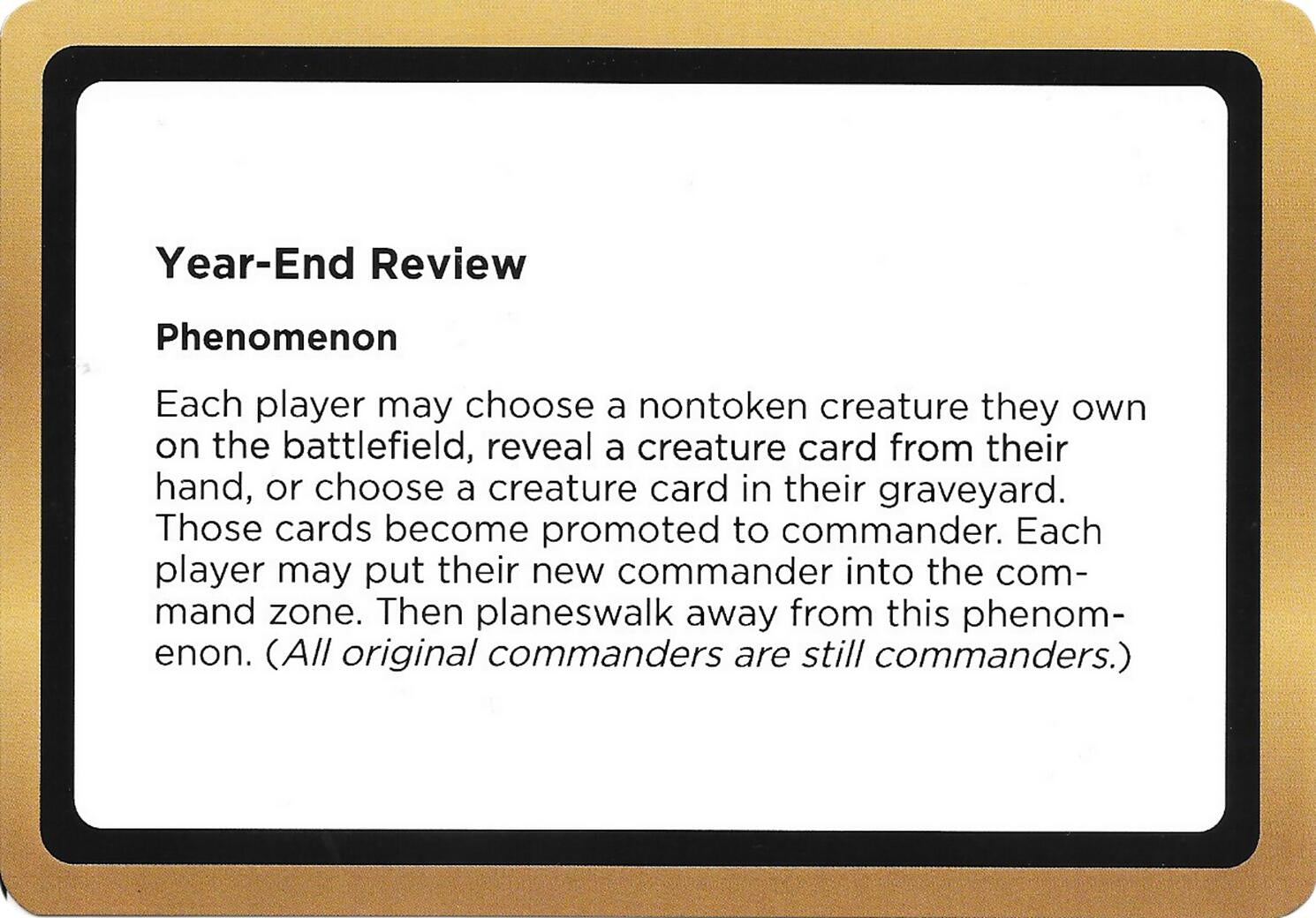 Image for Year-End Review (Black Lotus Unknown Planechase) [Oversize Cards] - Magic: The Gathering