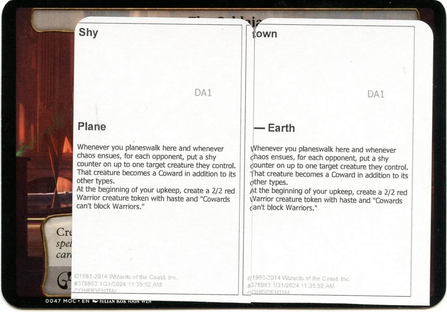 Image for Shy Town (Black Lotus Unknown Planechase) [Oversize Cards] - Magic: The Gathering