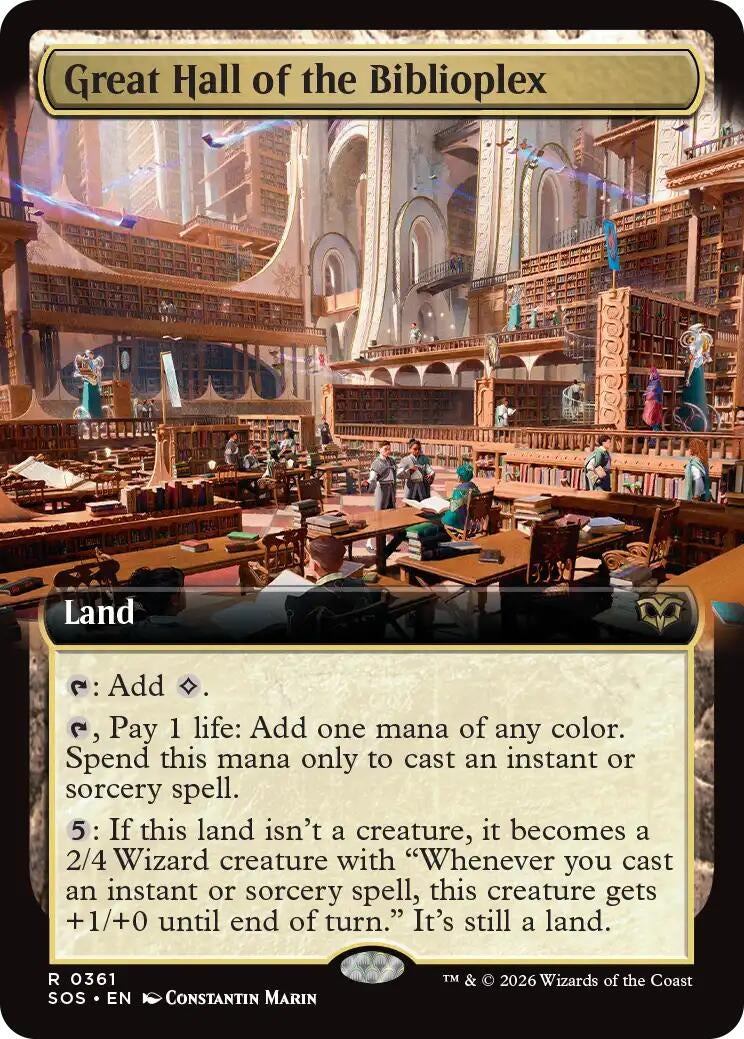 Image for Great Hall of the Biblioplex (Extended Art) (361) [Secrets of Strixhaven] - Magic: The Gathering