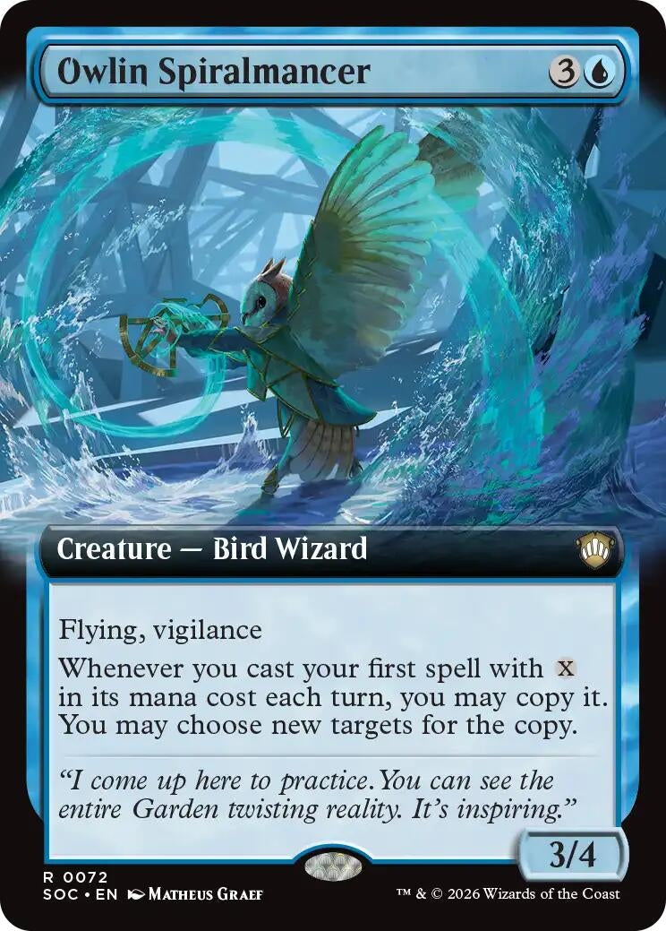 Image for Owlin Spiralmancer (Extended Art) (72) [Secrets of Strixhaven] - Magic: The Gathering