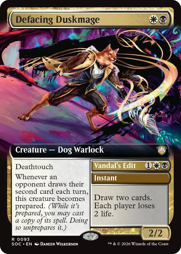 Image for Defacing Duskmage (Extended Art) (93) [Secrets of Strixhaven] - Magic: The Gathering