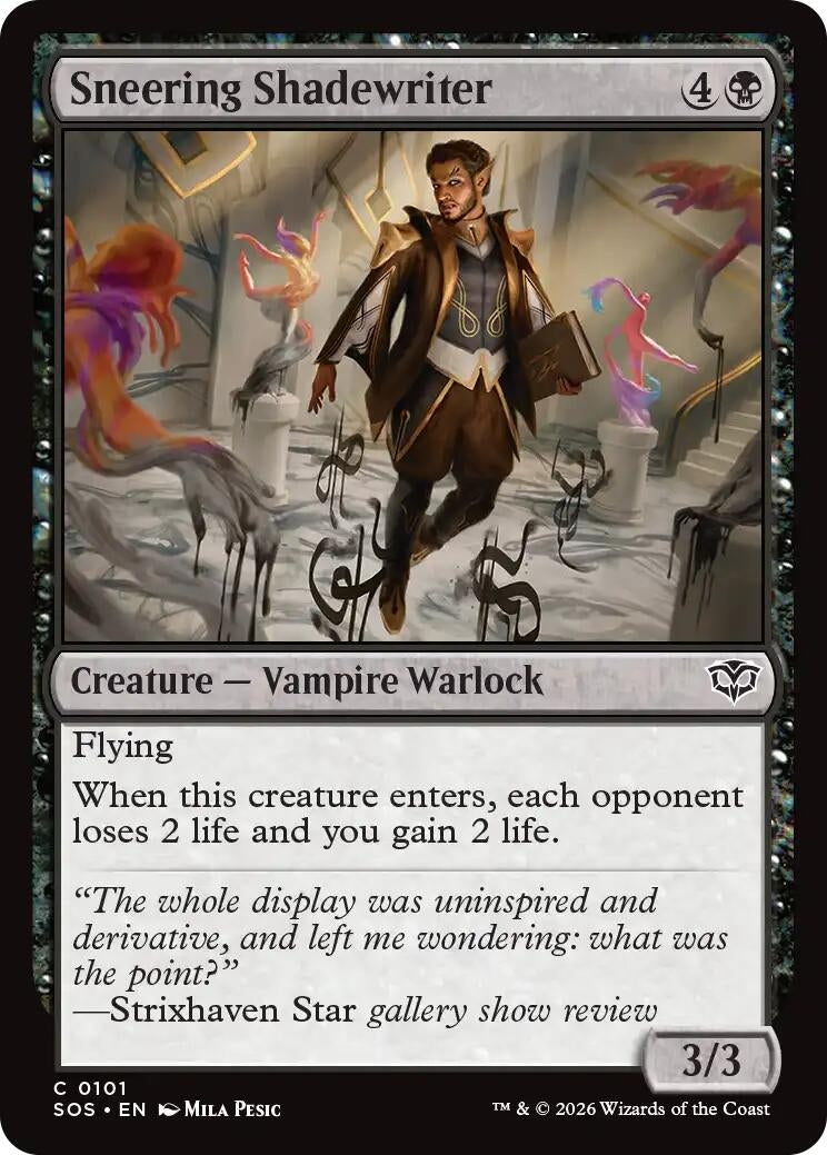 Image for Sneering Shadewriter (101) [Secrets of Strixhaven] - Magic: The Gathering
