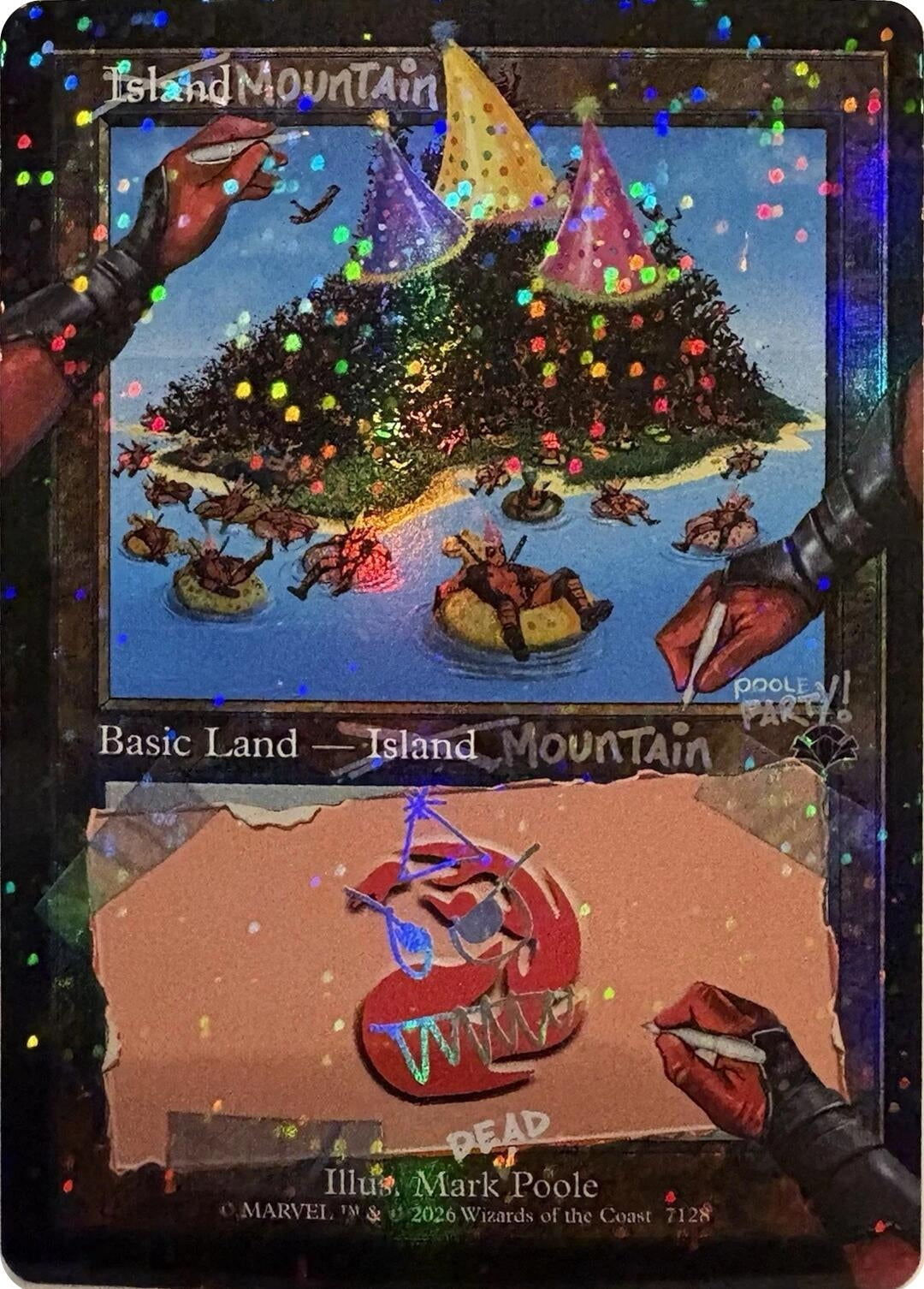 Image for Mountain (7128) (Pool Party Foil) (7128) [Secret Lair Drop Series] - Magic: The Gathering