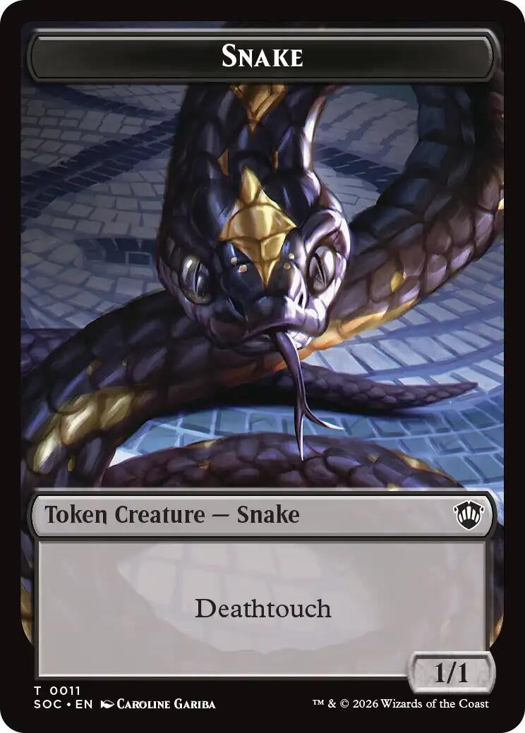 Image for Snake // Zombie Double-Sided Token (11 // 12) [Secrets of Strixhaven] - Magic: The Gathering