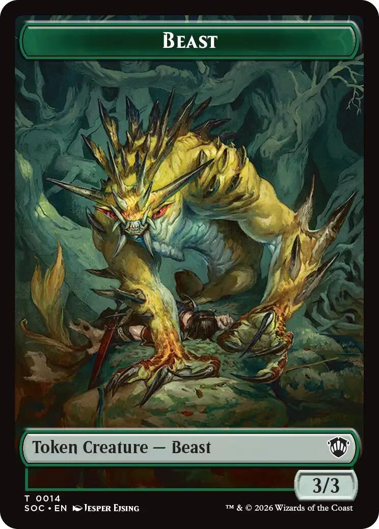 Image for Beast // Fractal (0004) Double-Sided Token (14 // 4) [Secrets of Strixhaven] - Magic: The Gathering