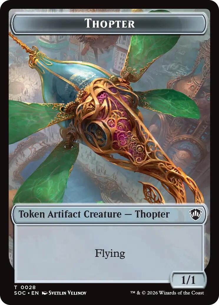 Image for Thopter // Fractal (0004) Double-Sided Token (28 // 4) [Secrets of Strixhaven] - Magic: The Gathering