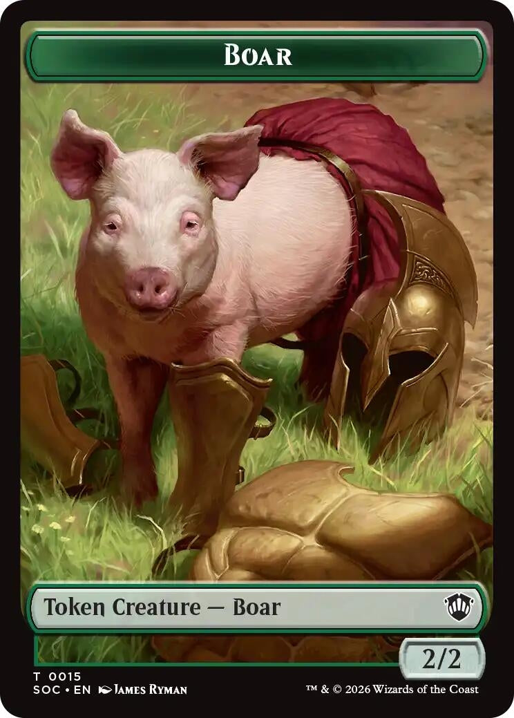 Image for Boar // Frog Lizard Double-Sided Token (15 // 16) [Secrets of Strixhaven] - Magic: The Gathering