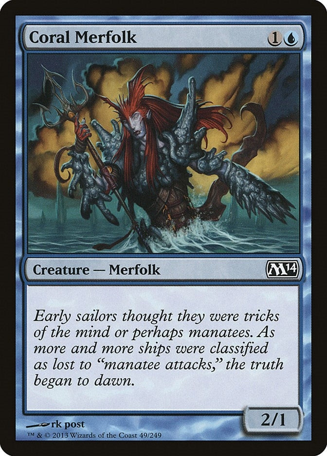 Image for Coral Merfolk (49) [Magic 2014 (M14)] - Magic: The Gathering