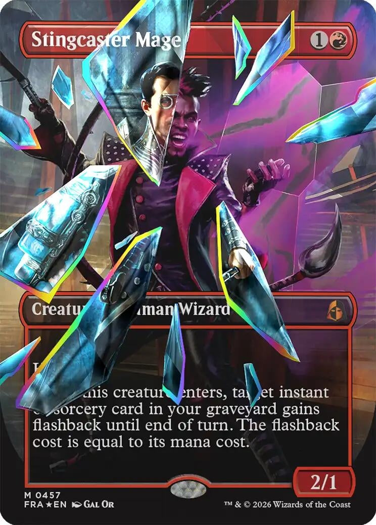 Image for Stingcaster Mage (Borderless) (Facet Foil) (329) [Reality Fracture] - Magic: The Gathering
