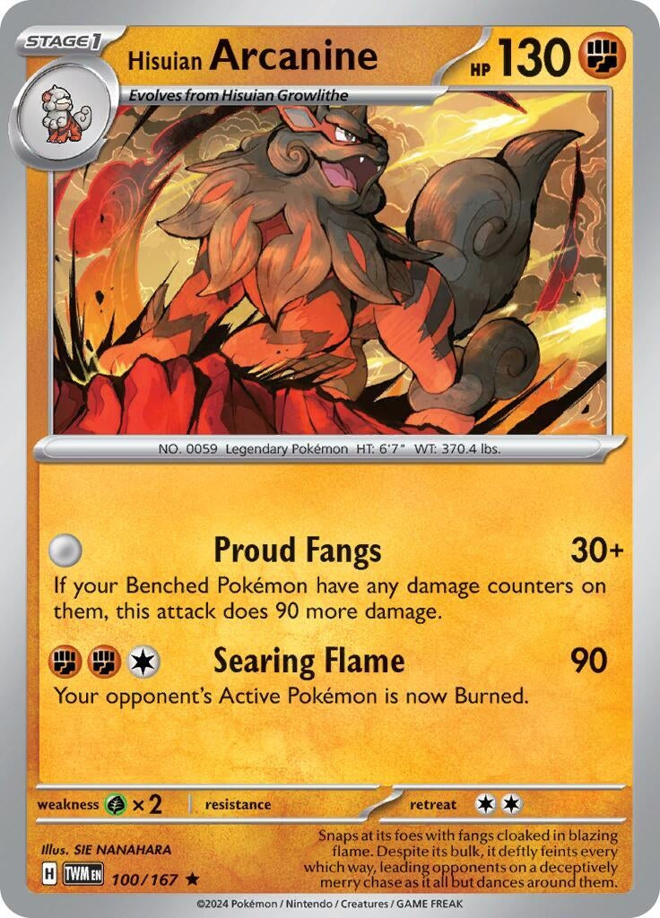 Image for Hisuian Arcanine - 100/167 (Non-Holo) (100/167) [Deck Exclusives] - Pokemon