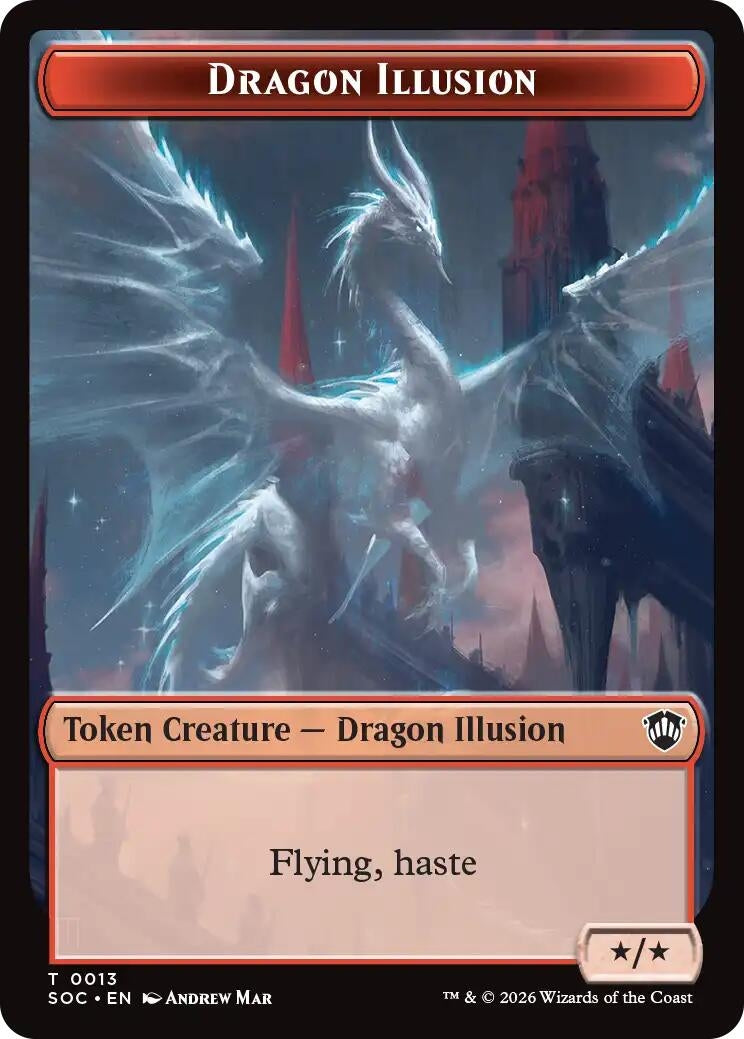 Image for Dragon Illusion // Elemental (0019) Double-Sided Token (13 // 19) [Commander: Secrets of Strixhaven] - Magic: The Gathering