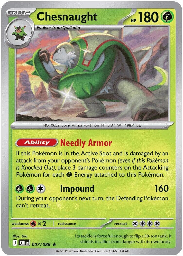 Image for Chesnaught (007/086) [ME04: Chaos Rising] - Pokemon