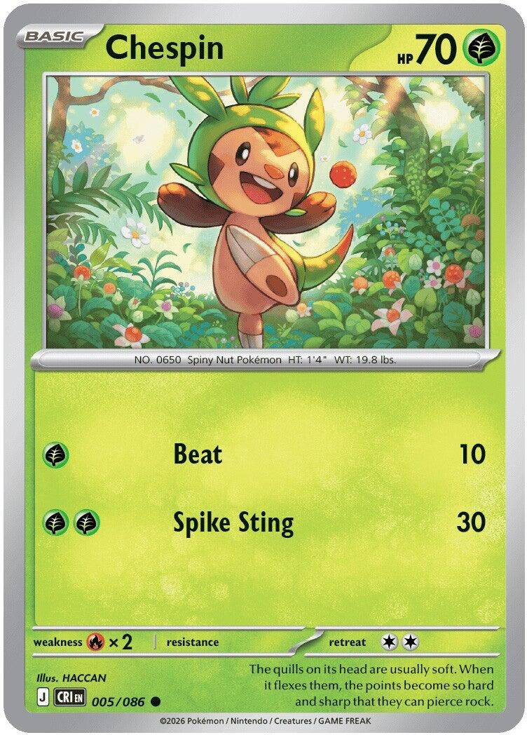 Image for Chespin (005/086) [ME04: Chaos Rising] - Pokemon