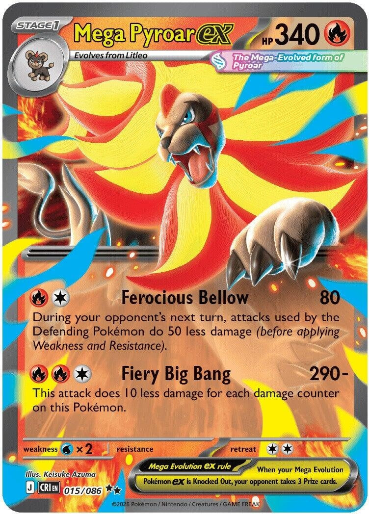 Image for Mega Pyroar ex (015/086) [ME04: Chaos Rising] - Pokemon