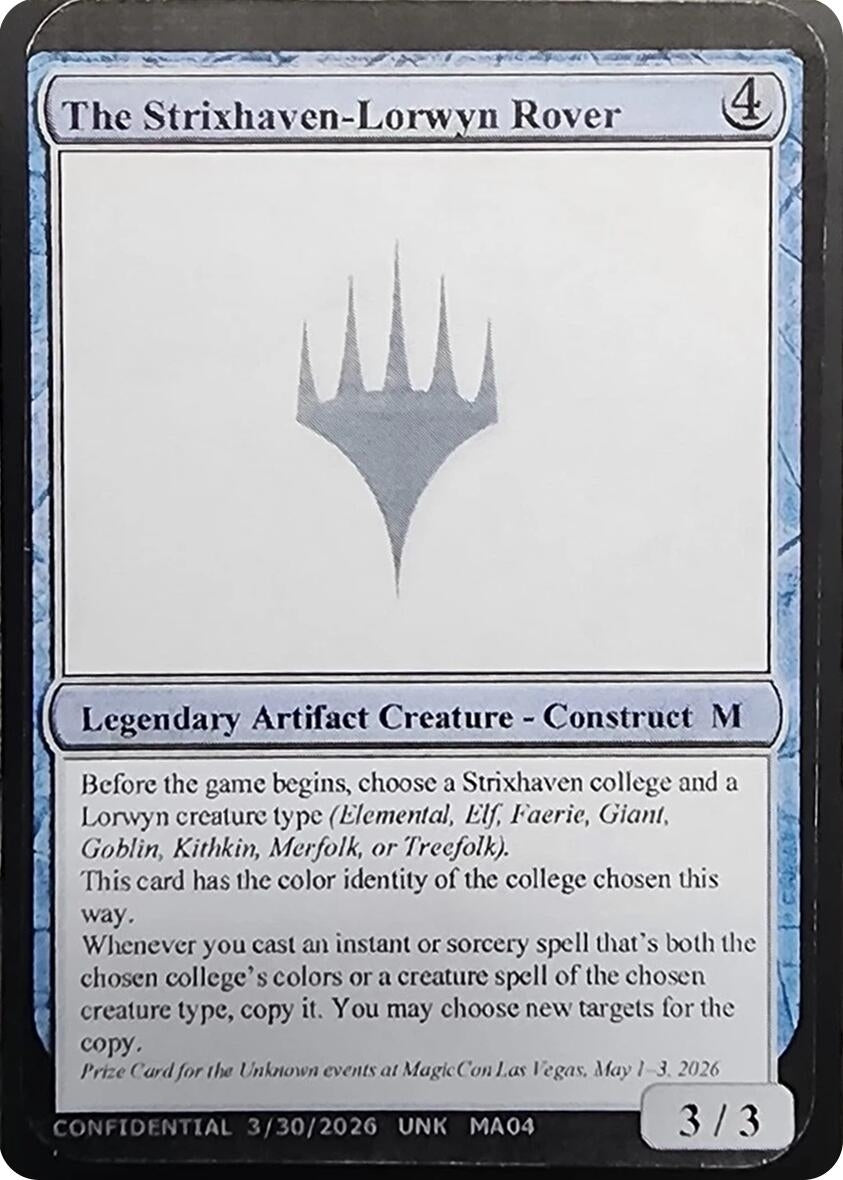 Image for The Strixhaven-Lorwyn Rover [Un-Known Event Playtest Cards] - Magic: The Gathering