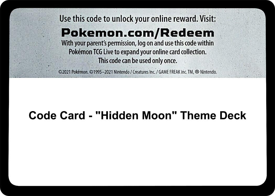 Image for Code Card - "Hidden Moon" Theme Deck [SM - Guardians Rising] - Pokemon