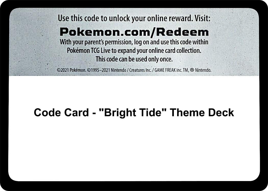 Image for Code Card - "Bright Tide" Theme Deck [SM Base Set] - Pokemon