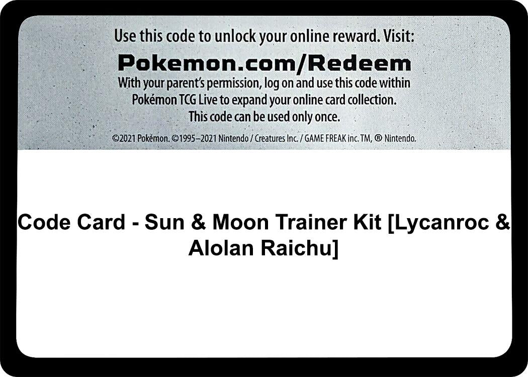 Image for Code Card - Sun & Moon Trainer Kit [Lycanroc & Alolan Raichu] [SM Trainer Kit: Lycanroc & Alolan Raichu] - Pokemon