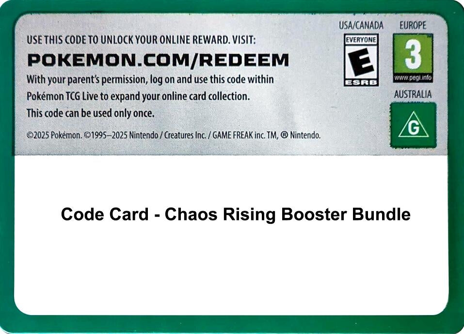 Image for Code Card - Chaos Rising Booster Bundle [ME04: Chaos Rising] - Pokemon