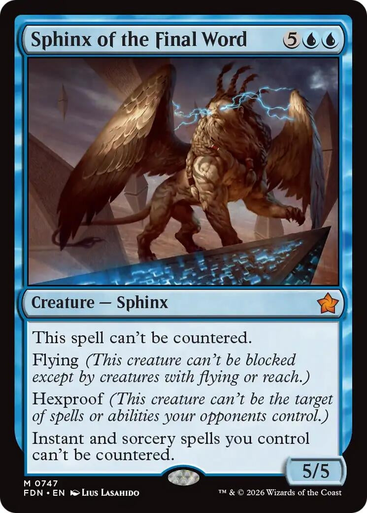 Image for Sphinx of the Final Word (0747) (747) [Foundations] - Magic: The Gathering