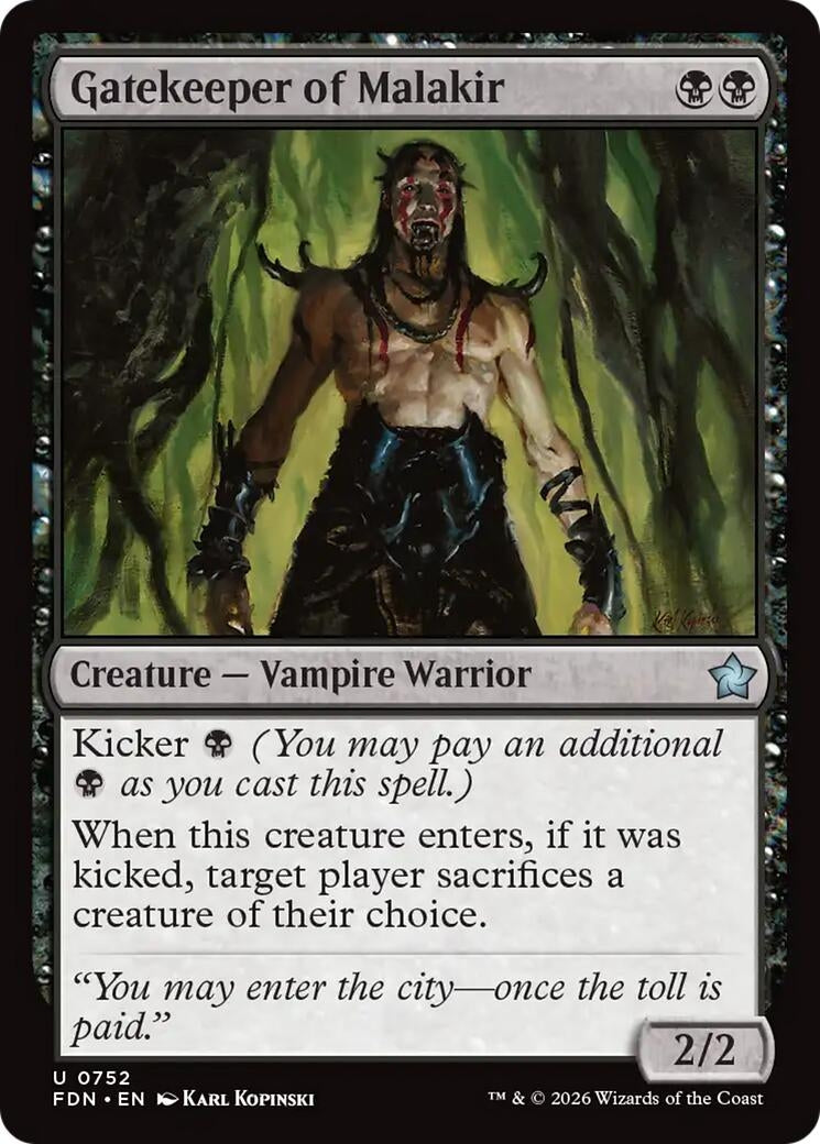 Image for Gatekeeper of Malakir (0752) (752) [Foundations] - Magic: The Gathering