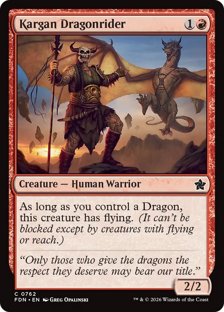 Image for Kargan Dragonrider (0762) (762) [Foundations] - Magic: The Gathering