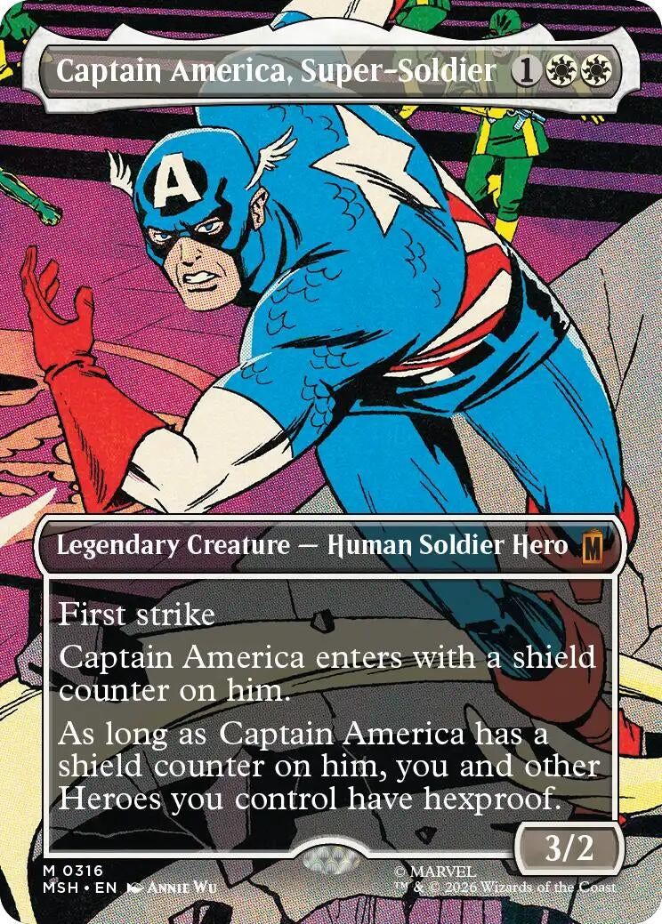 Image for Captain America, Super-Soldier (Borderless) (0316) (316) [Marvel Super Heroes] - Magic: The Gathering