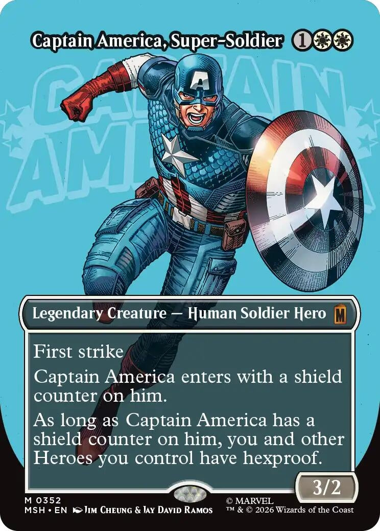Image for Captain America, Super-Soldier (Borderless) (0352) (352) [Marvel Super Heroes] - Magic: The Gathering