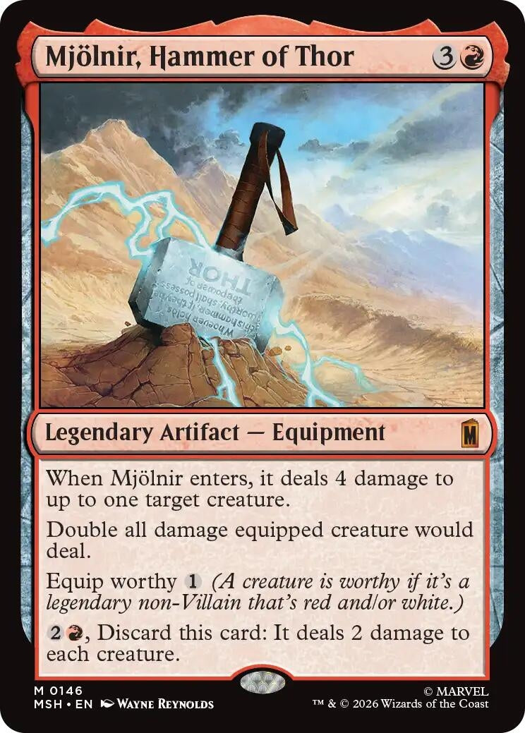 Image for Mjolnir, Hammer of Thor (146) [Marvel Super Heroes] - Magic: The Gathering