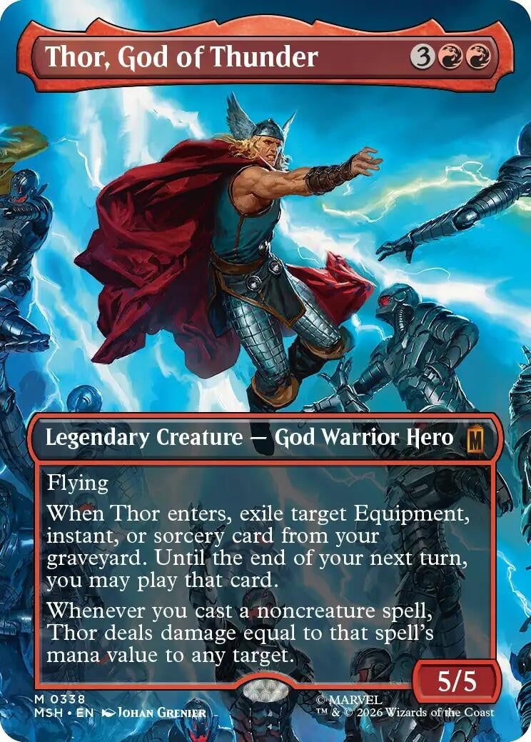 Image for Thor, God of Thunder (Borderless) (0338) (338) [Marvel Super Heroes] - Magic: The Gathering