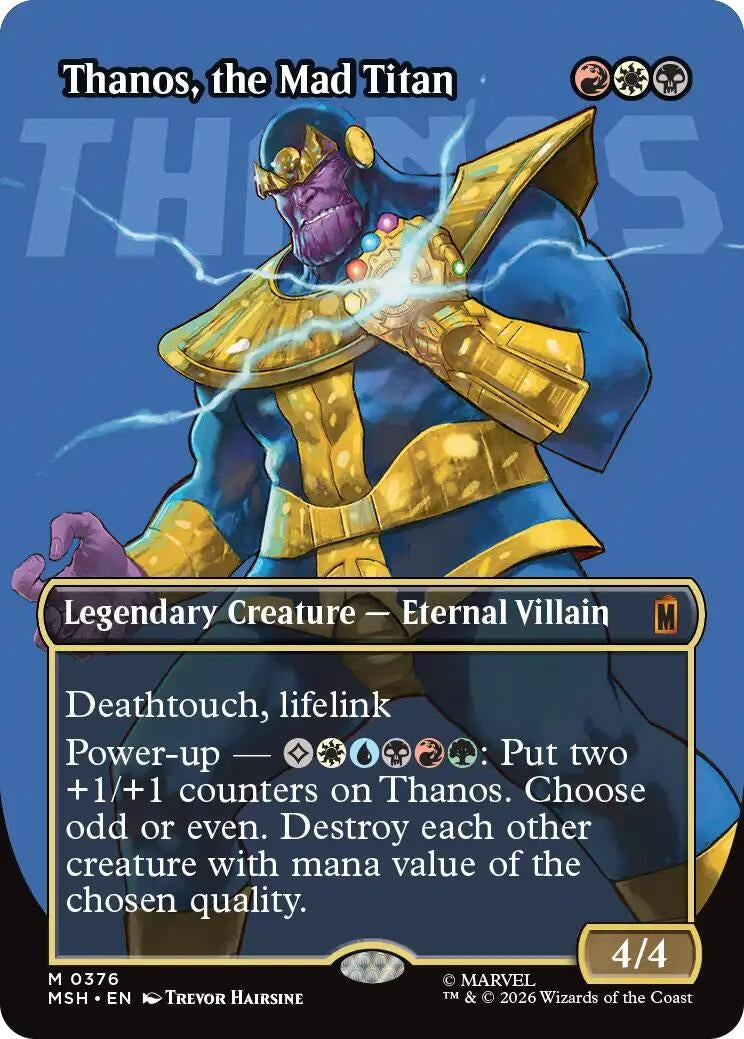 Image for Thanos, the Mad Titan (Borderless) (0367) (376) [Marvel Super Heroes] - Magic: The Gathering