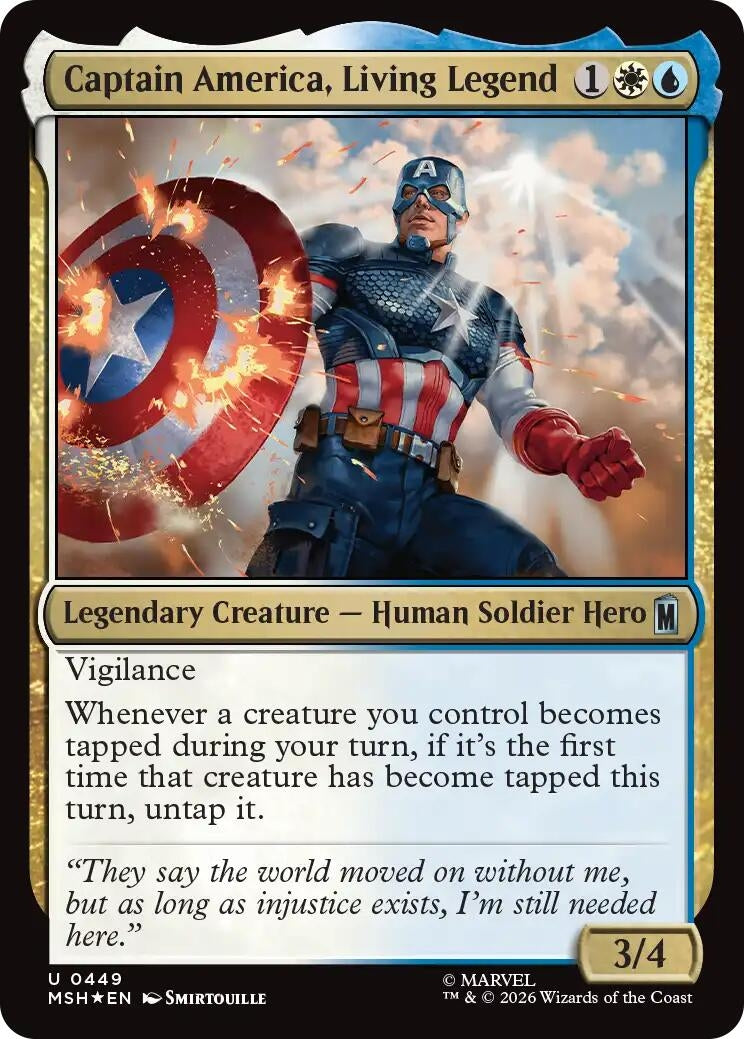 Image for Captain America, Living Legend (Surge Foil) (449) [Marvel Super Heroes] - Magic: The Gathering