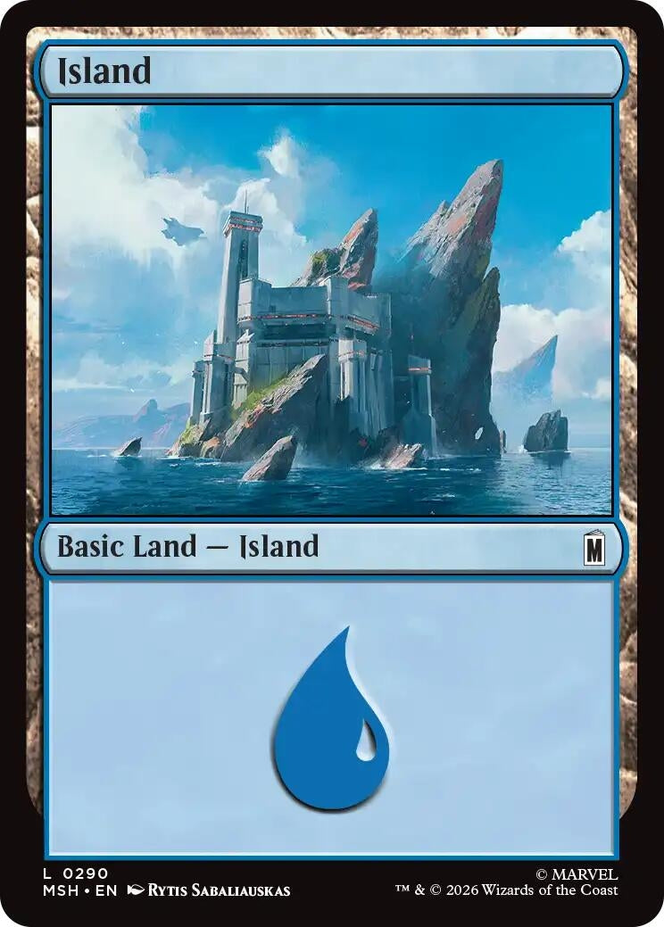 Image for Island (0290) (290) [Marvel Super Heroes] - Magic: The Gathering