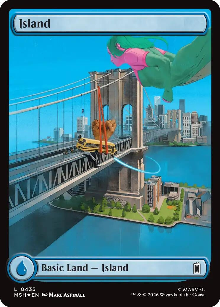 Image for Island (0435) (Surge Foil) (435) [Marvel Super Heroes] - Magic: The Gathering