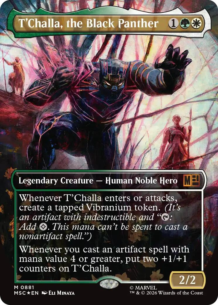 T'Challa, the Black Panther (Borderless) (Surge Foil) (881) [Commander: Marvel Super Heroes]