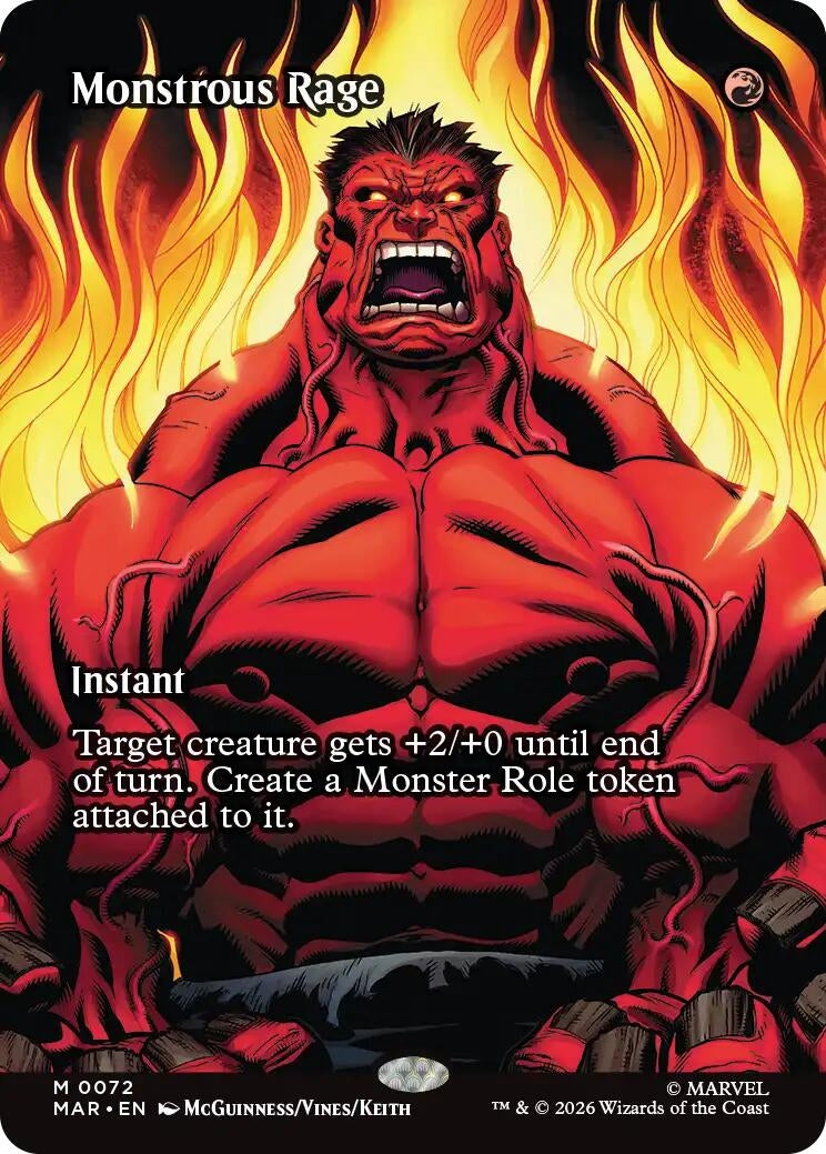 Image for Monstrous Rage (Borderless) (72) [Marvel Universe Eternal-Legal] - Magic: The Gathering