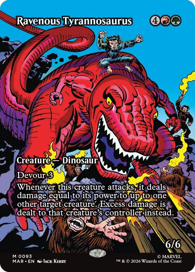Image for Ravenous Tyrannosaurus (Borderless) (93) [Marvel Universe Eternal-Legal] - Magic: The Gathering