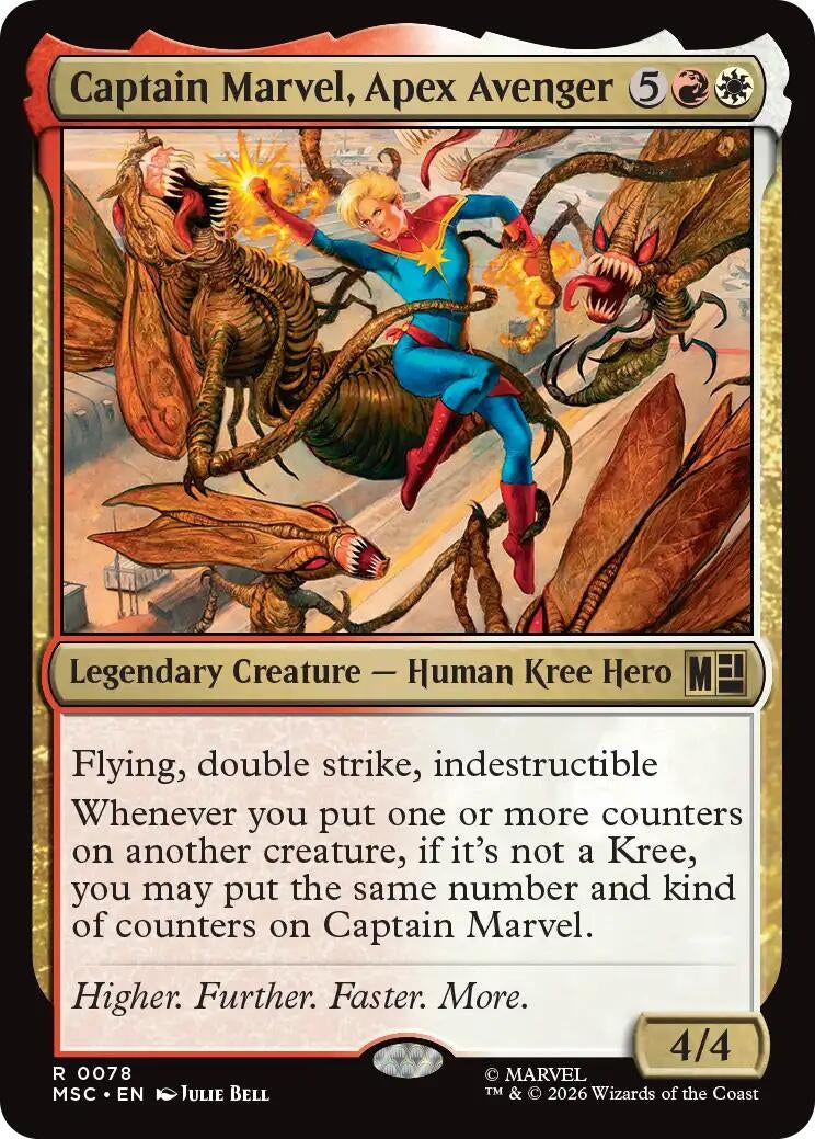 Image for Captain Marvel, Apex Avenger (Surge Foil) (78) [Commander: Marvel Super Heroes] - Magic: The Gathering