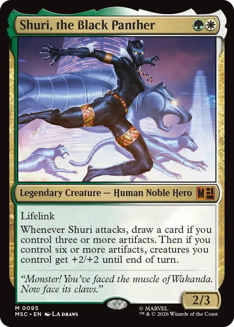 Image for Shuri, the Black Panther (Surge Foil) (95) [Commander: Marvel Super Heroes] - Magic: The Gathering