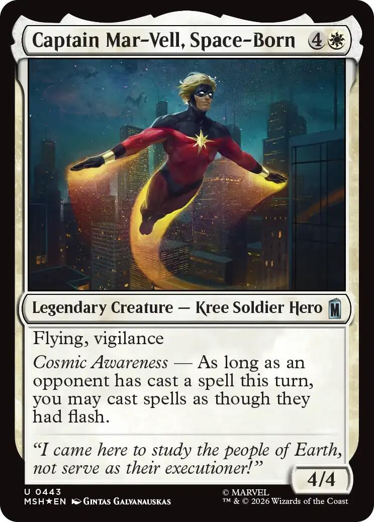 Image for Captain Mar-Vell, Space-Born (Surge Foil) (443) [Marvel Super Heroes] - Magic: The Gathering