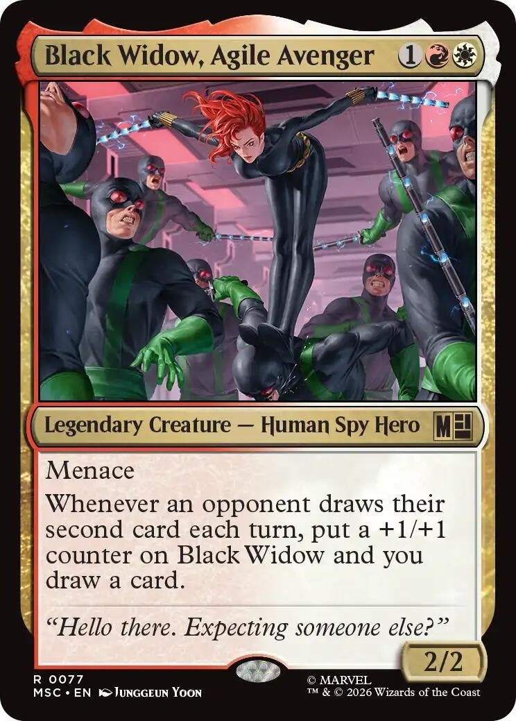 Image for Black Widow, Agile Avenger (Surge Foil) (77) [Commander: Marvel Super Heroes] - Magic: The Gathering