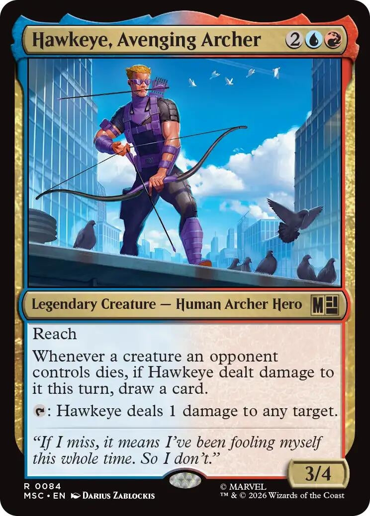 Image for Hawkeye, Avenging Archer (Surge Foil) (84) [Commander: Marvel Super Heroes] - Magic: The Gathering