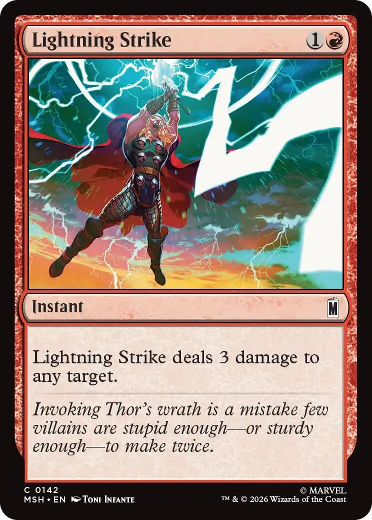 Image for Lightning Strike (142) [Marvel Super Heroes] - Magic: The Gathering