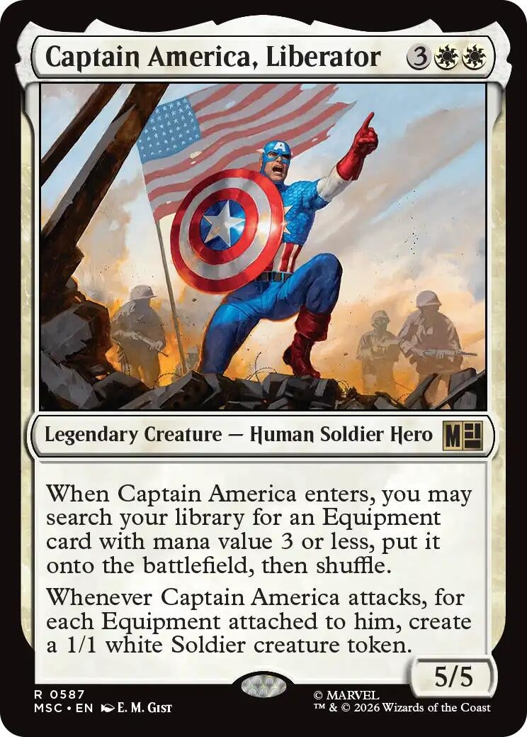 Image for Captain America, Liberator (587) [Commander: Marvel Super Heroes] - Magic: The Gathering