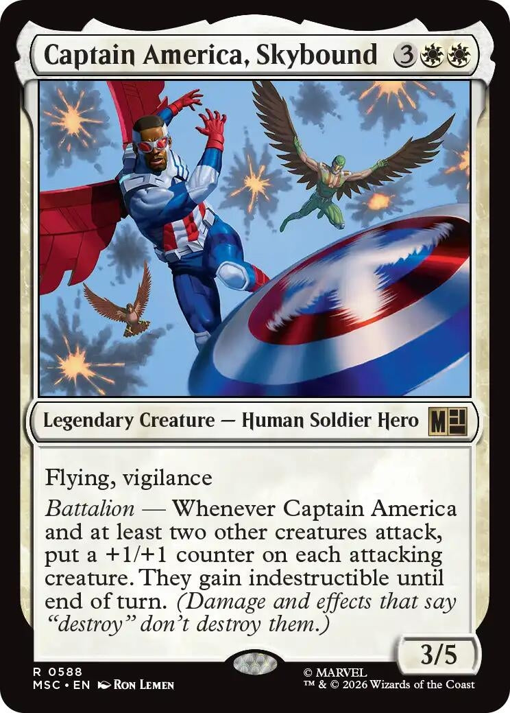 Image for Captain America, Skybound (588) [Commander: Marvel Super Heroes] - Magic: The Gathering