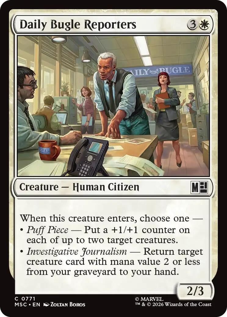 Image for Daily Bugle Reporters (771) [Commander: Marvel Super Heroes] - Magic: The Gathering